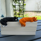 Sleeping Cat Perchling | Shelf Sitter | Bookshelf decor