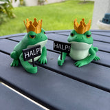 Crowned Frog Bookshelf Decor