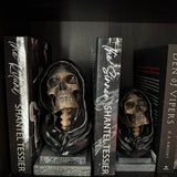 Hooded Skull Statue | Book Ends | Decor | Hand Painted | Gothic | Horror |
