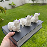 White Fox with Purple Butterfly | Bookshelf decor