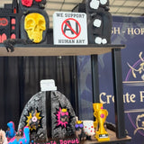 No AI | We Support Human Art | Table Top Vendor, Author, Artist Sign