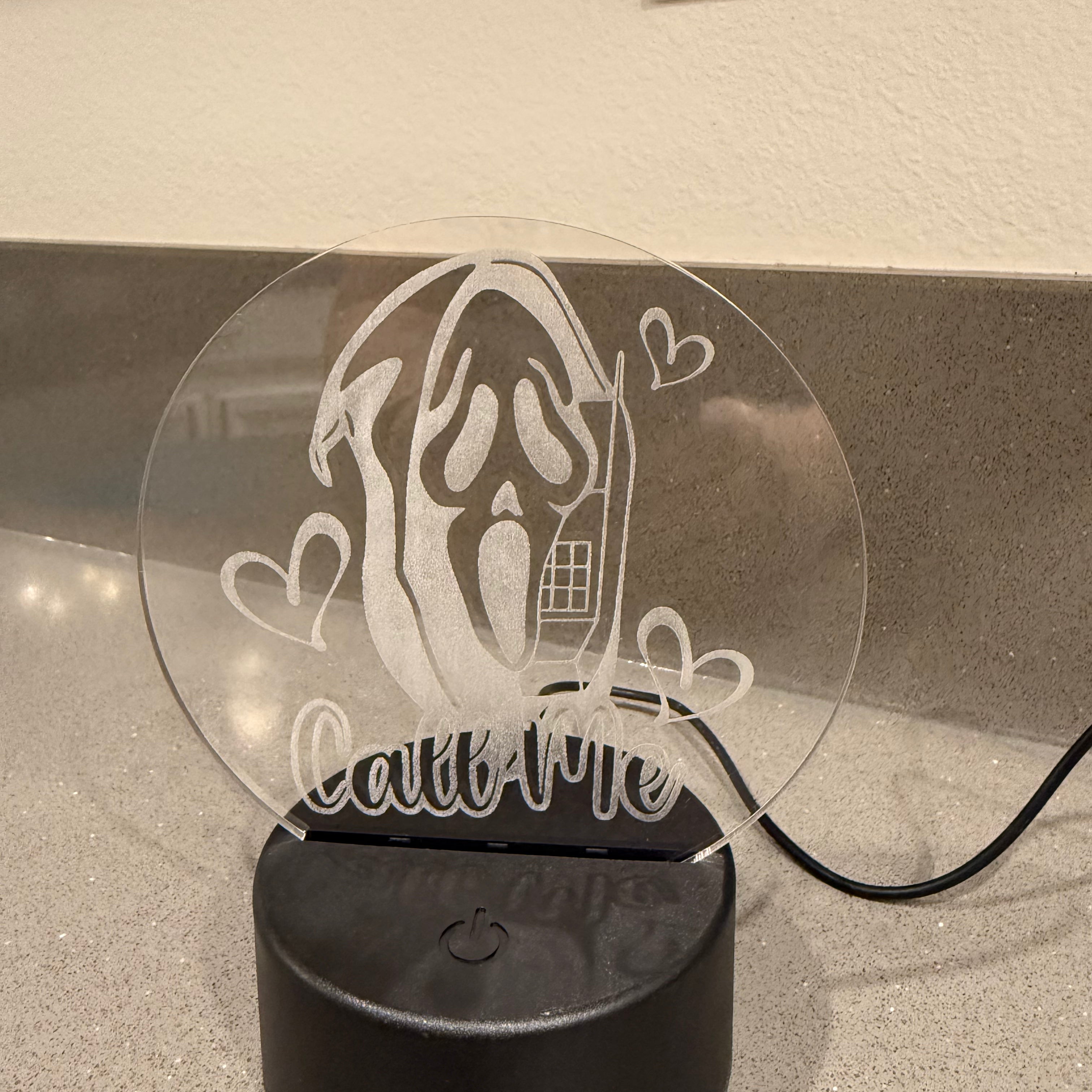 Call me Ghost - Light Up Laser Engraved Acrylic Decor-Create Fantasy Crafts