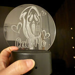 Call me Ghost - Light Up Laser Engraved Acrylic Decor-Create Fantasy Crafts