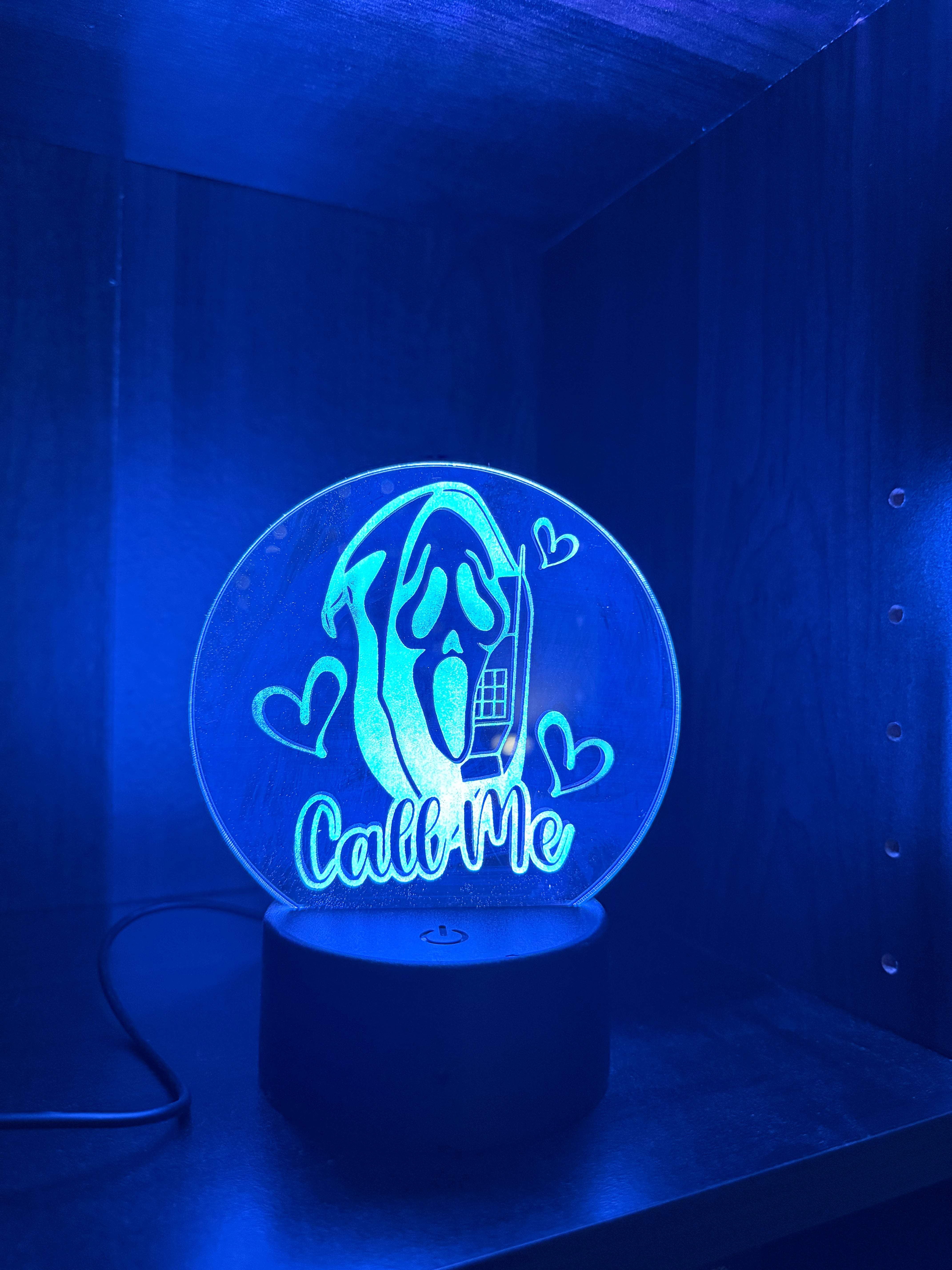 Call me Ghost - Light Up Laser Engraved Acrylic Decor-Create Fantasy Crafts