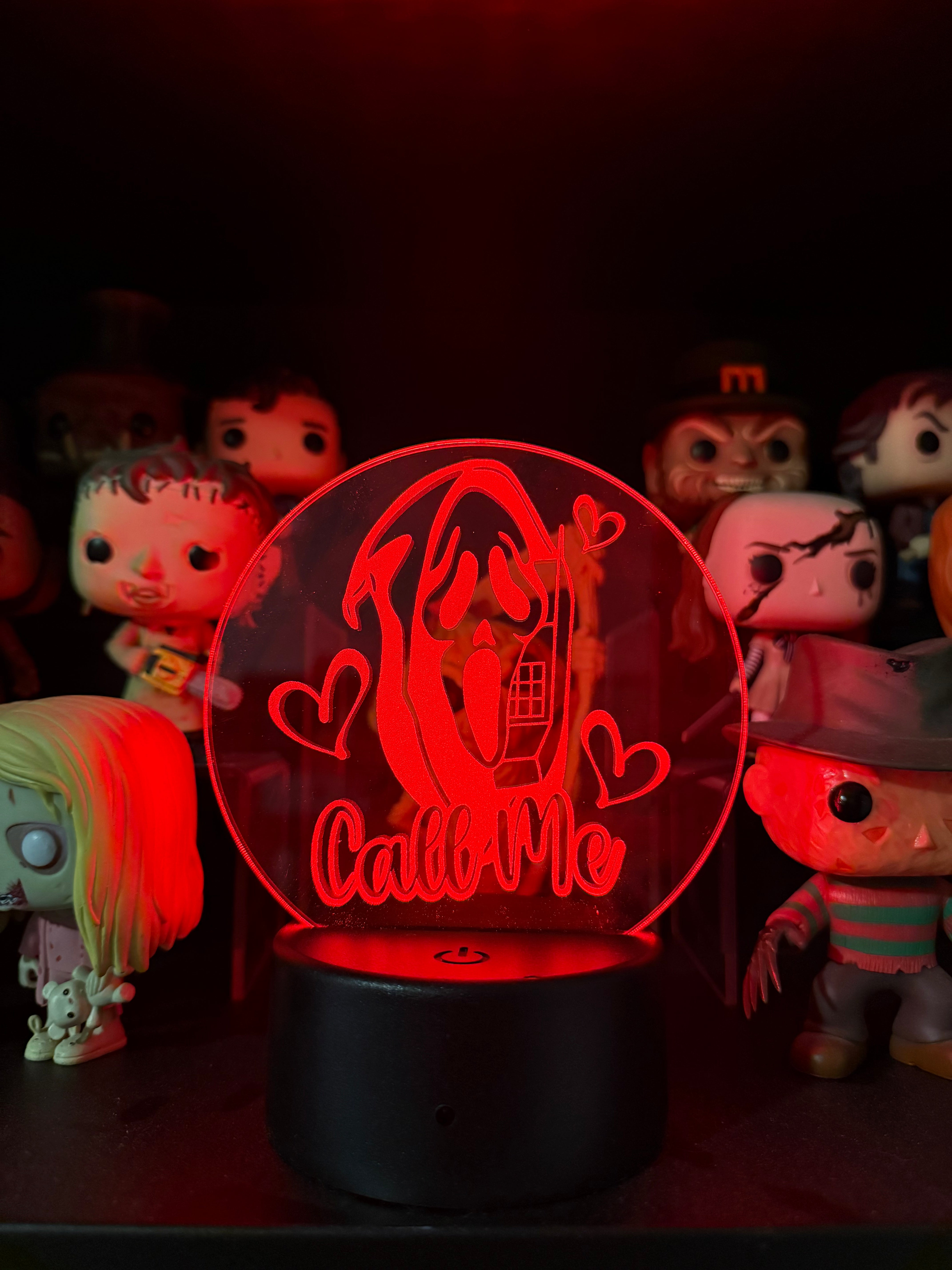 Call me Ghost - Light Up Laser Engraved Acrylic Decor-Create Fantasy Crafts
