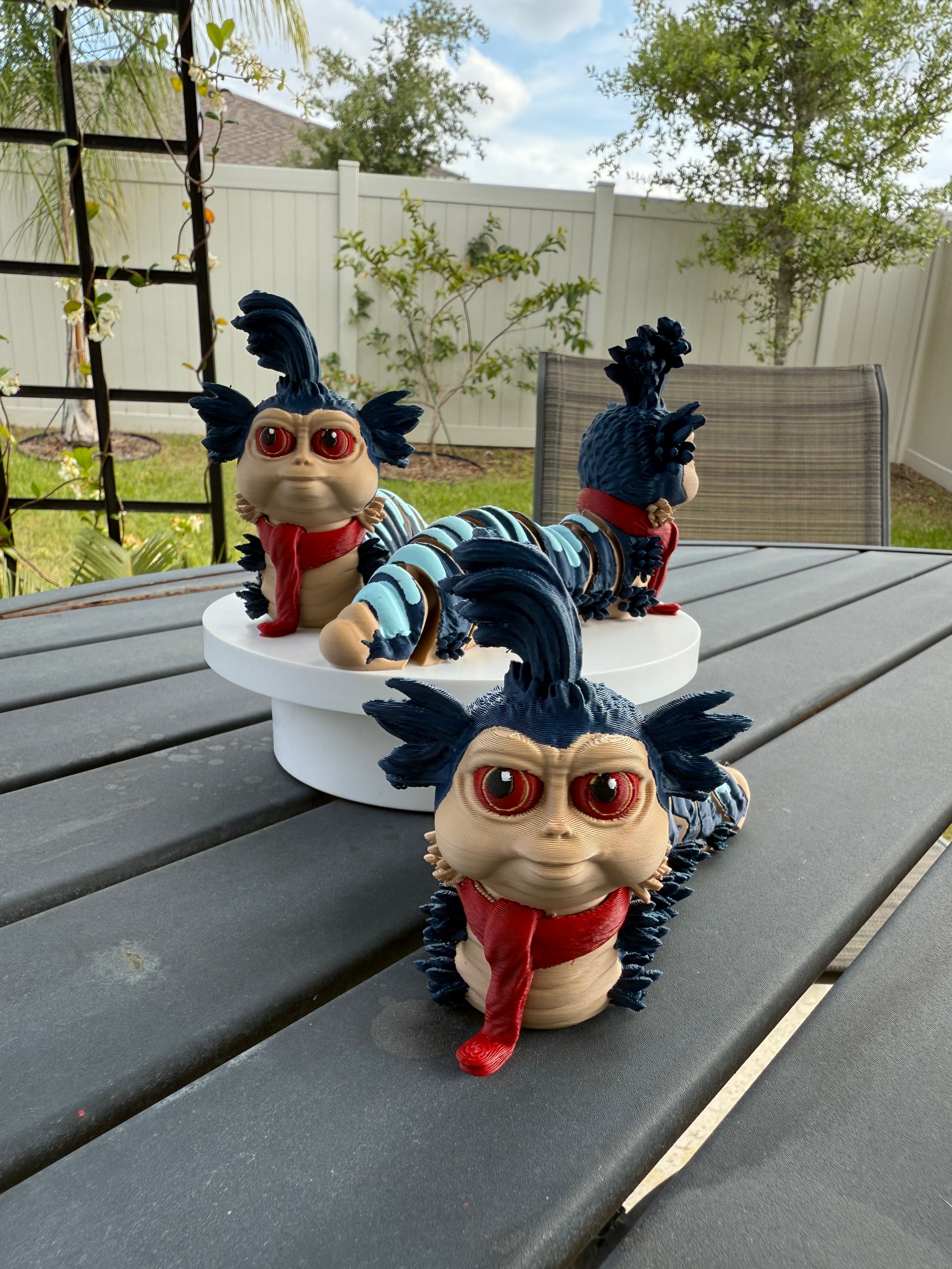 Ello Worm - 3D Print - Articulating - Decor-Create Fantasy Crafts