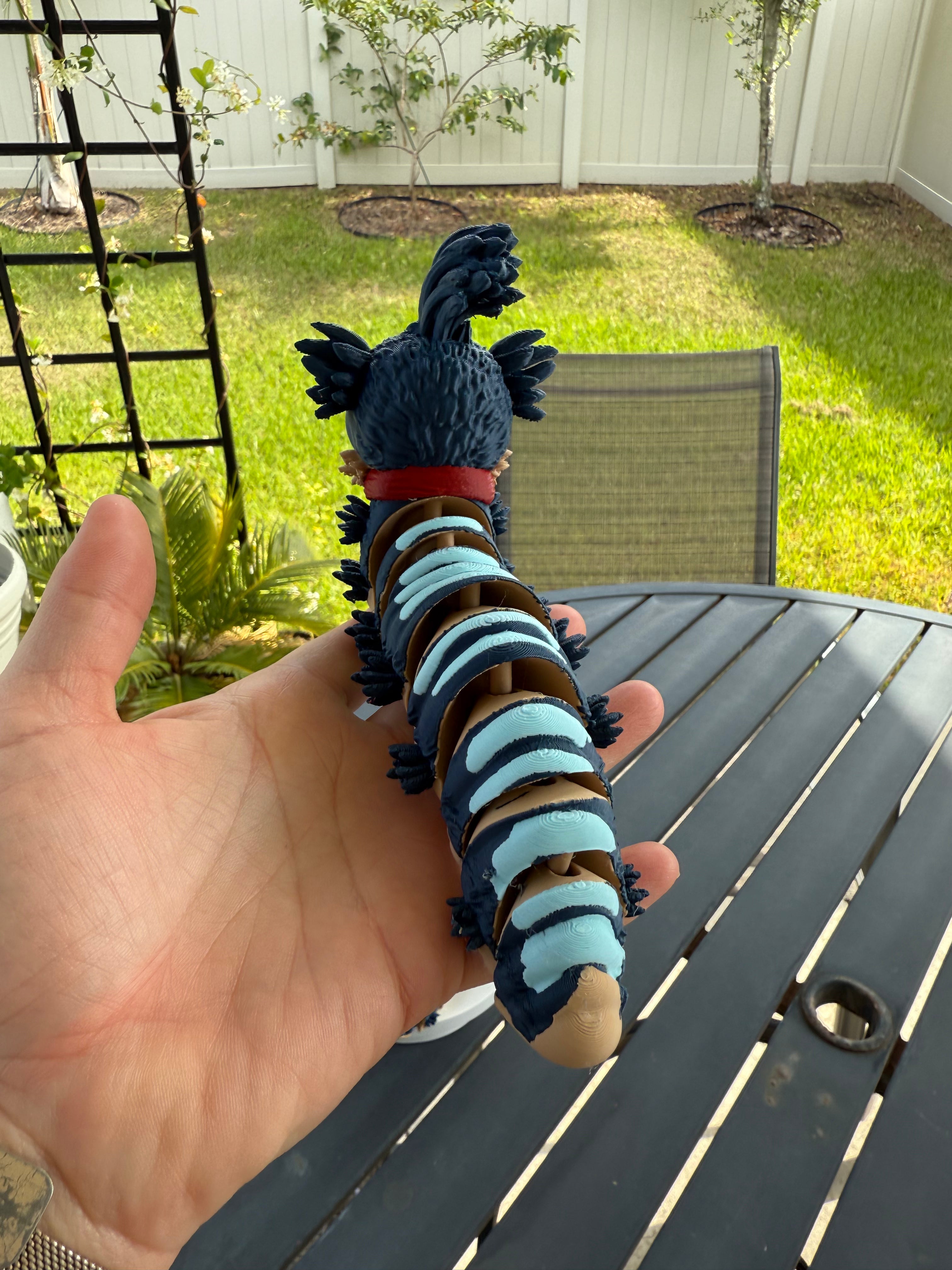 Ello Worm - 3D Print - Articulating - Decor-Create Fantasy Crafts
