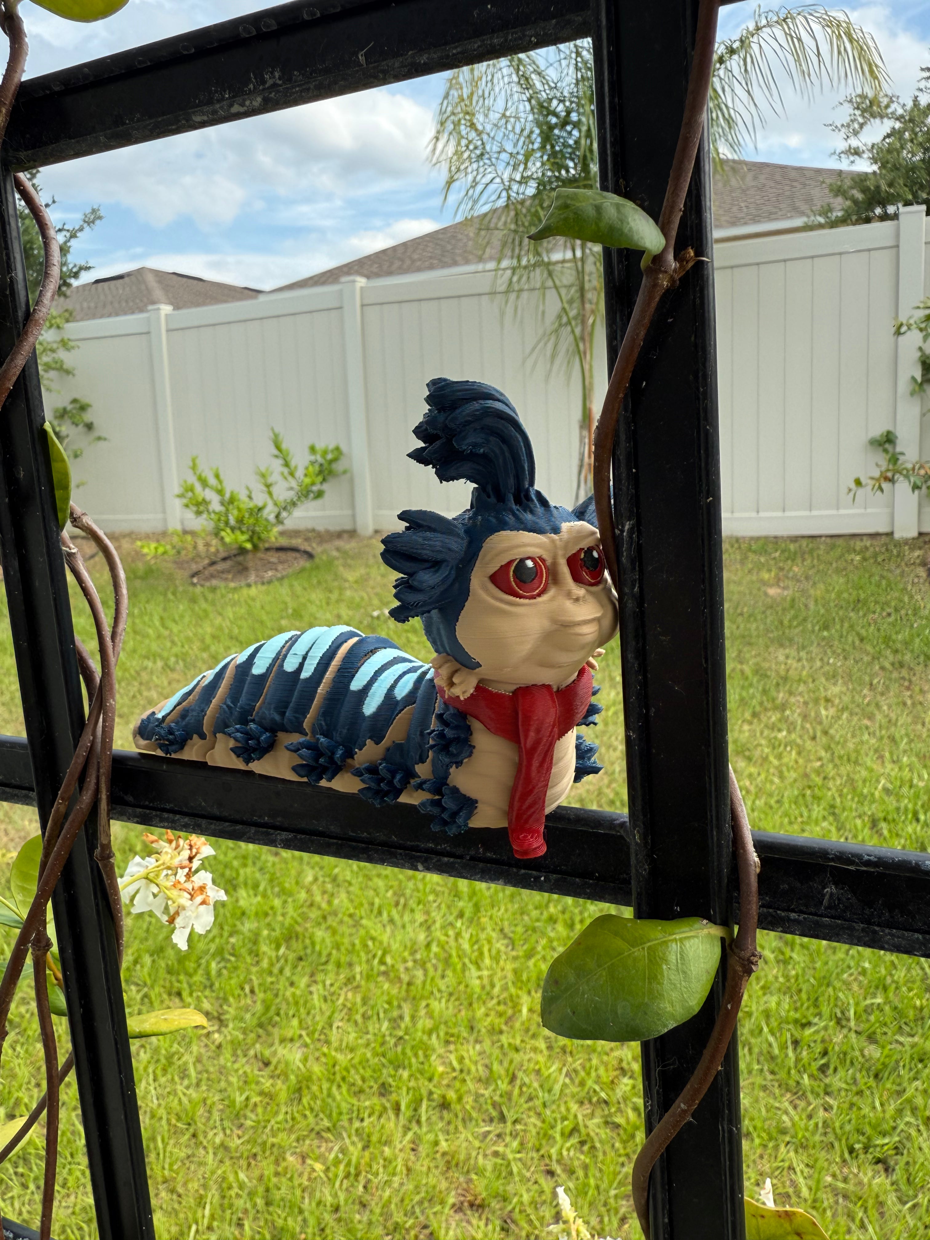 Ello Worm - 3D Print - Articulating - Decor-Create Fantasy Crafts