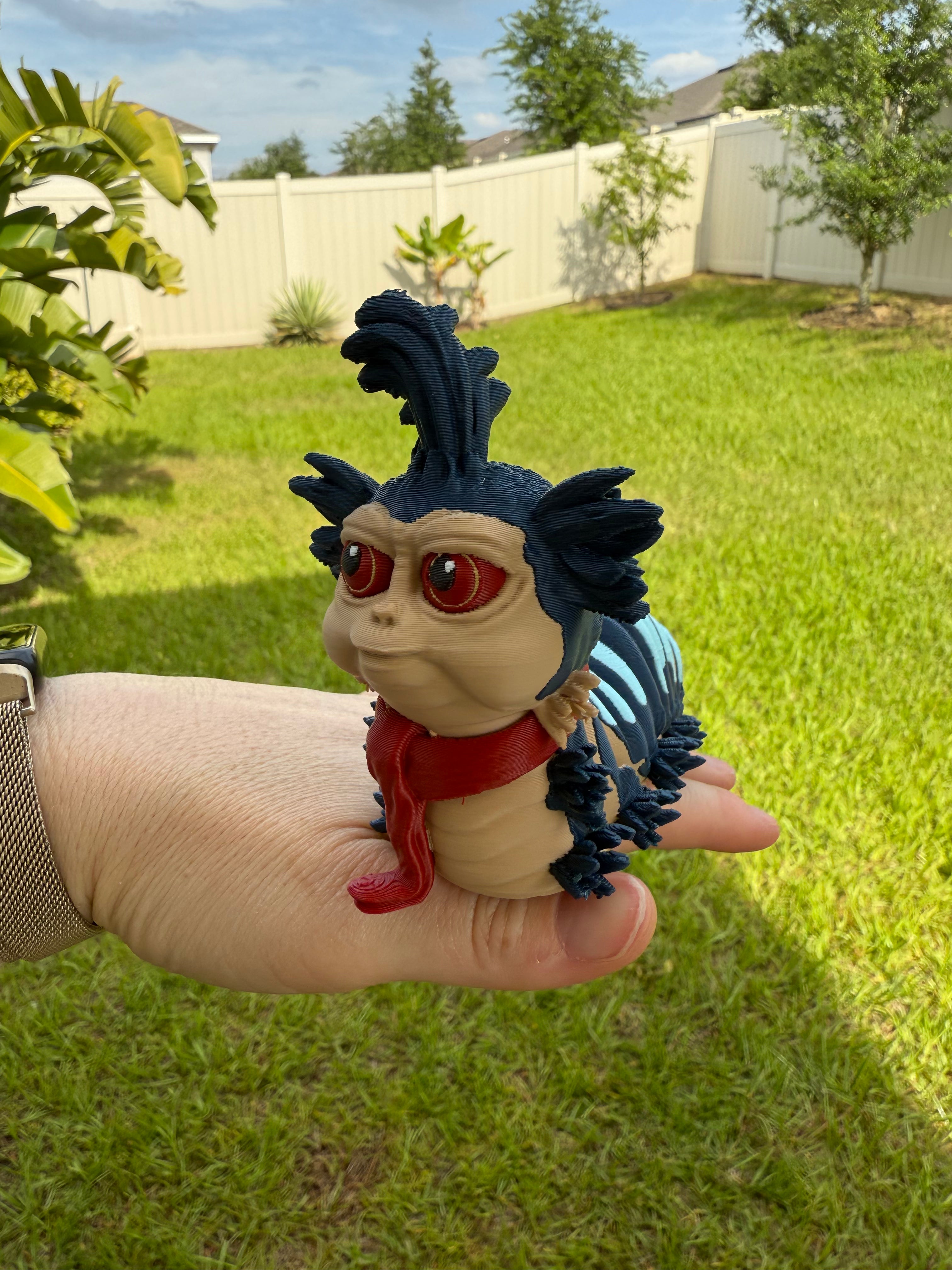 Ello Worm - 3D Print - Articulating - Decor-Create Fantasy Crafts
