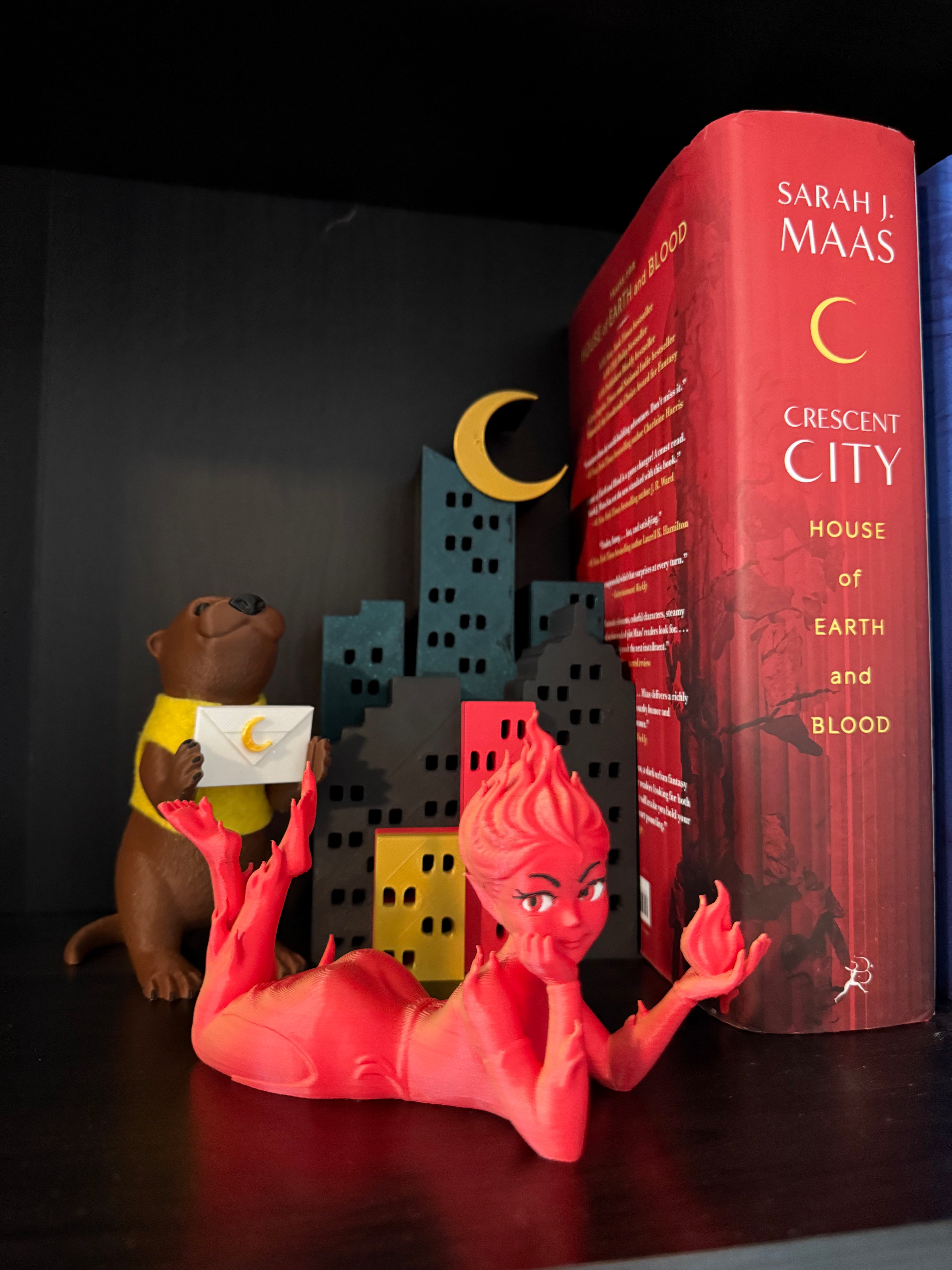 Fire Sprite Bookshelf Decor Bookish Merch-Create Fantasy Crafts