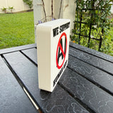 No AI | We Support Human Art | Table Top Vendor, Author, Artist Sign