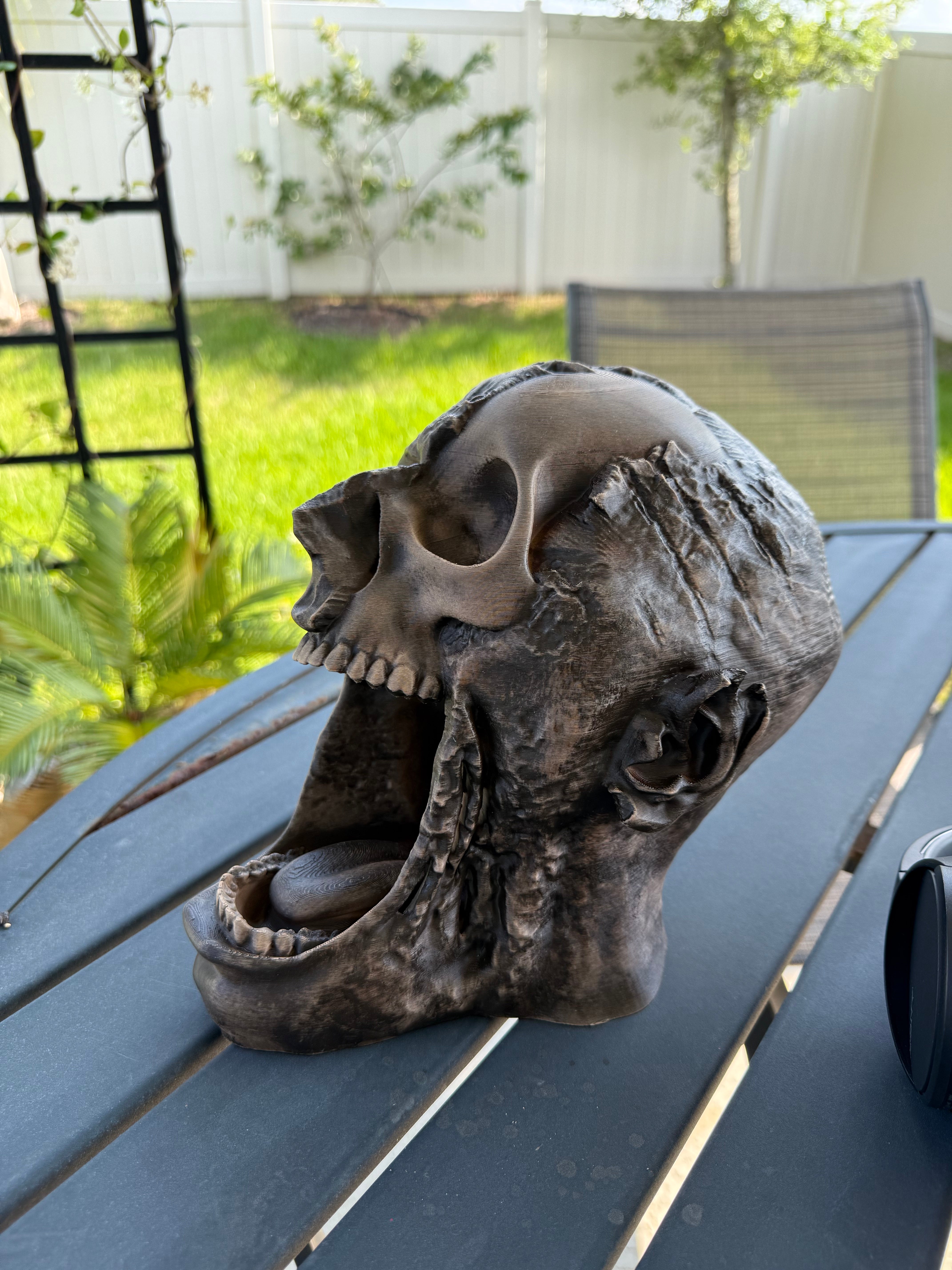 Zombie Headphone and Controller Holder | Horror | Desk Decor | Hand Painted |-Create Fantasy Crafts
