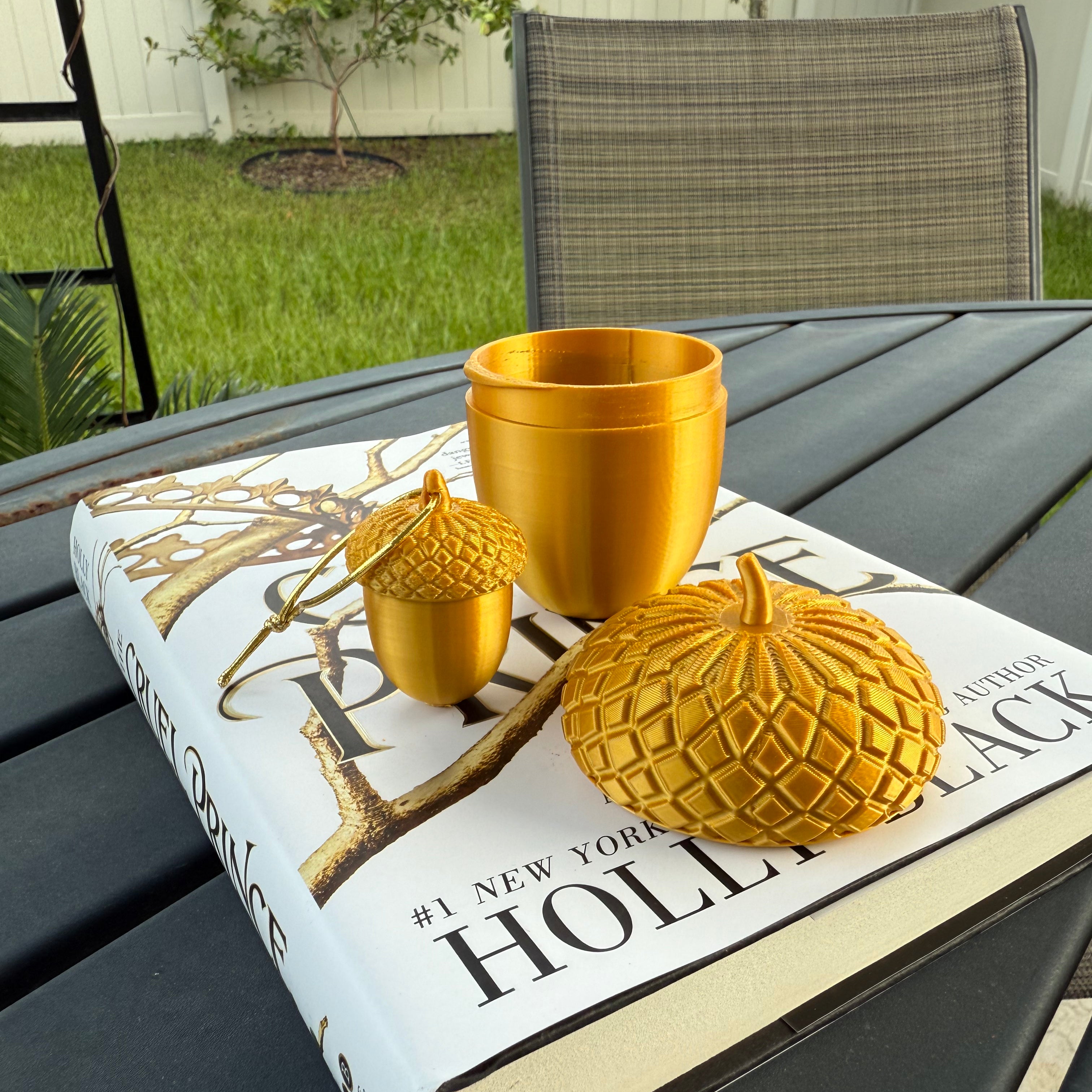 Golden Acorn Bookshelf Decor-Create Fantasy Crafts