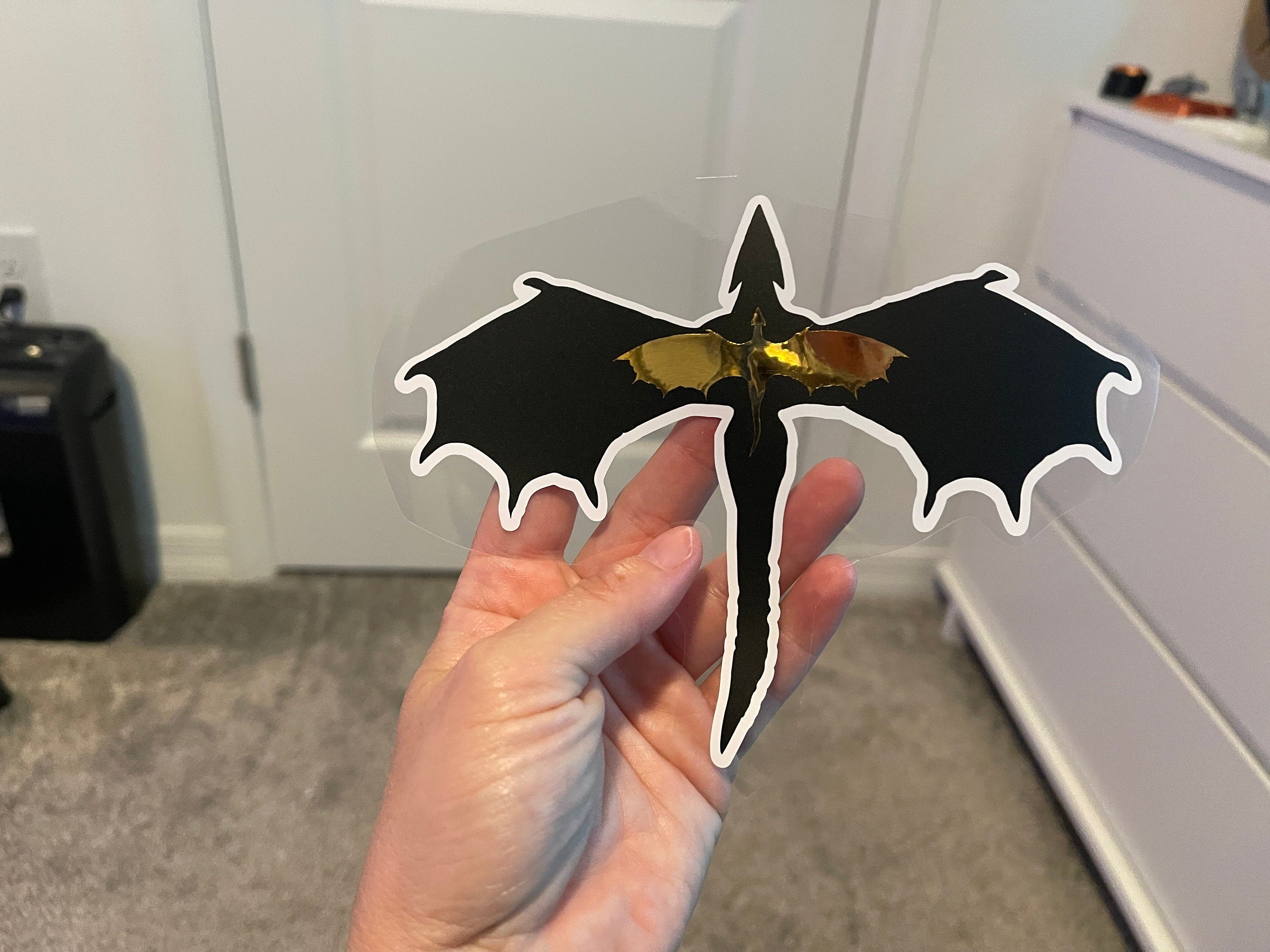 Dragon Decal - White Outline-Create Fantasy Crafts