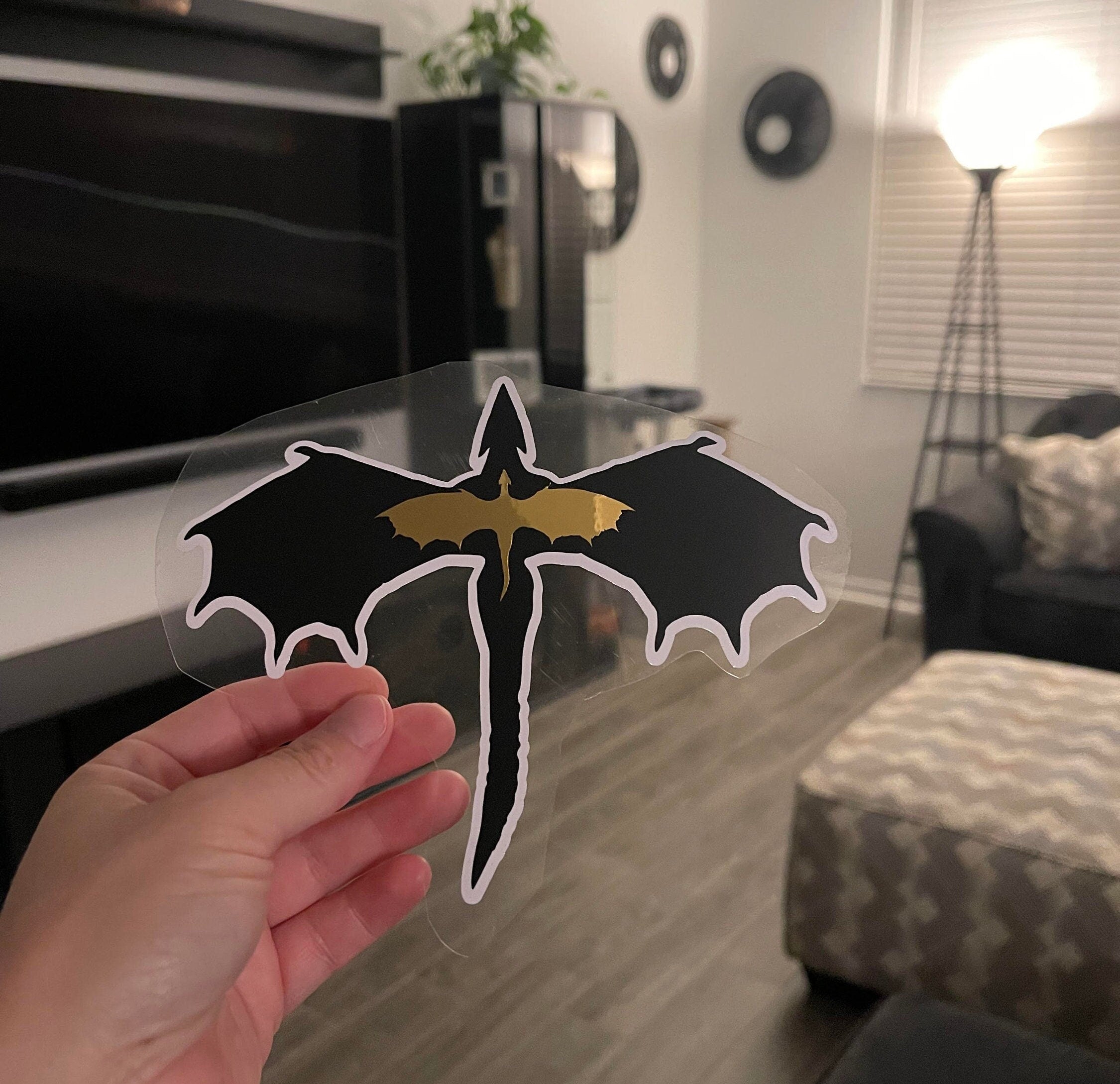 Dragon Decal - White Outline-Create Fantasy Crafts
