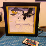 Dragon Lightbox LED Backlit layered cardstock shadowbox Bookshelf Decor-Create Fantasy Crafts