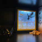 Dragon Lightbox LED Backlit layered cardstock shadowbox Bookshelf Decor-Create Fantasy Crafts