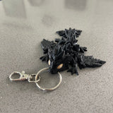 Black or Blue Dragon Keychain Articulating 3D Print-Create Fantasy Crafts
