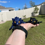 3D Print Small Black or Blue Articulating Crystal Wing Dragon-Create Fantasy Crafts