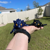 3D Print Small Black or Blue Articulating Crystal Wing Dragon-Create Fantasy Crafts