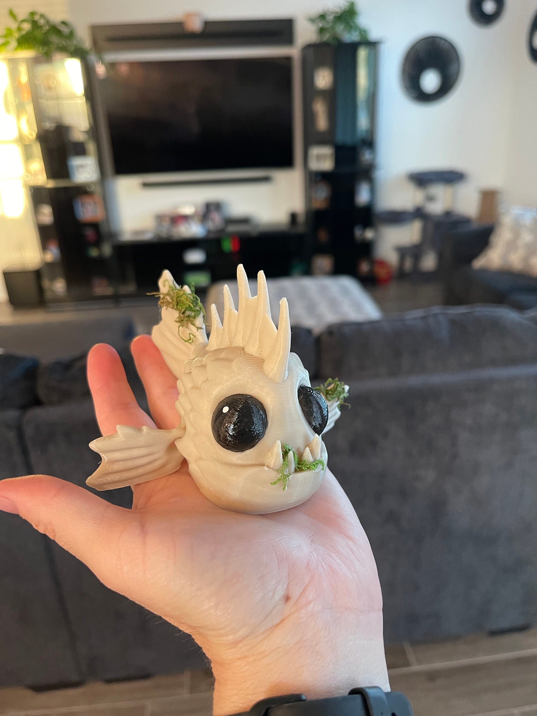 Moss Eater Scary Articulating 3D Print Bone Fish Halloween Decor-Create Fantasy Crafts