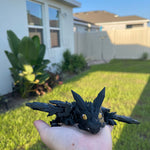 3D Print Black Articulating Dragon Black Dragon Gift Bookself Decor-Create Fantasy Crafts