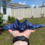 3D Print Navy Blue Articulating Dragon Blue Dragon Gift Bookshelf Décor-Create Fantasy Crafts