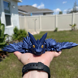 3D Print Navy Blue Articulating Dragon Blue Dragon Gift Bookshelf Décor-Create Fantasy Crafts