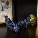 3D Print Navy Blue Articulating Dragon Blue Dragon Gift Bookshelf Décor-Create Fantasy Crafts