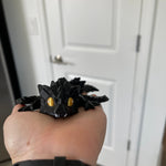 3D Print Small Black or Blue Articulating Crystal Wing Dragon-Create Fantasy Crafts