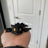 3D Print Small Black or Blue Articulating Crystal Wing Dragon-Create Fantasy Crafts