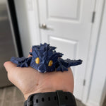 3D Print Small Black or Blue Articulating Crystal Wing Dragon-Create Fantasy Crafts