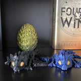 3D Print Small Black or Blue Articulating Crystal Wing Dragon-Create Fantasy Crafts
