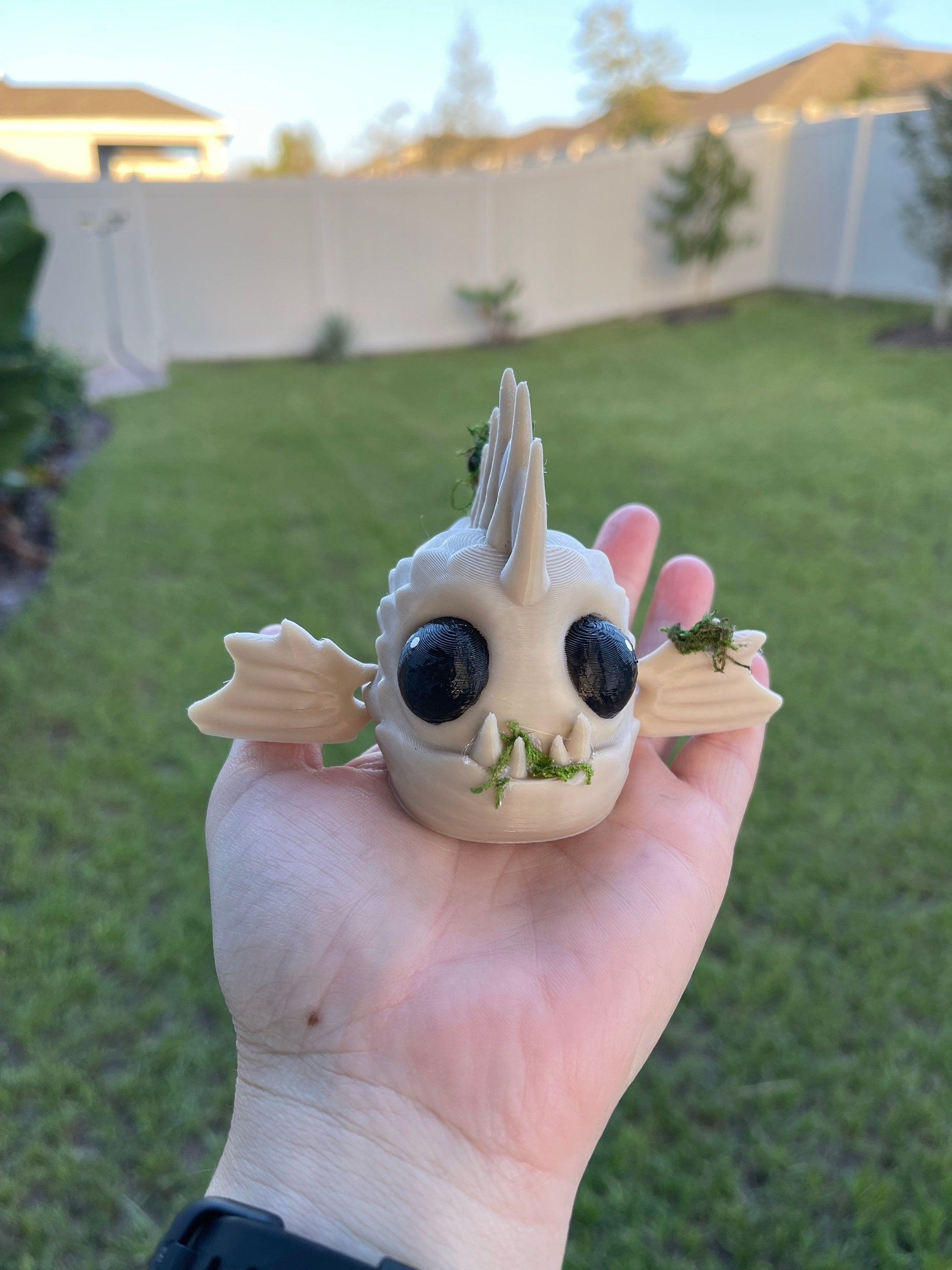 Moss Eater Scary Articulating 3D Print Bone Fish Halloween Decor-Create Fantasy Crafts