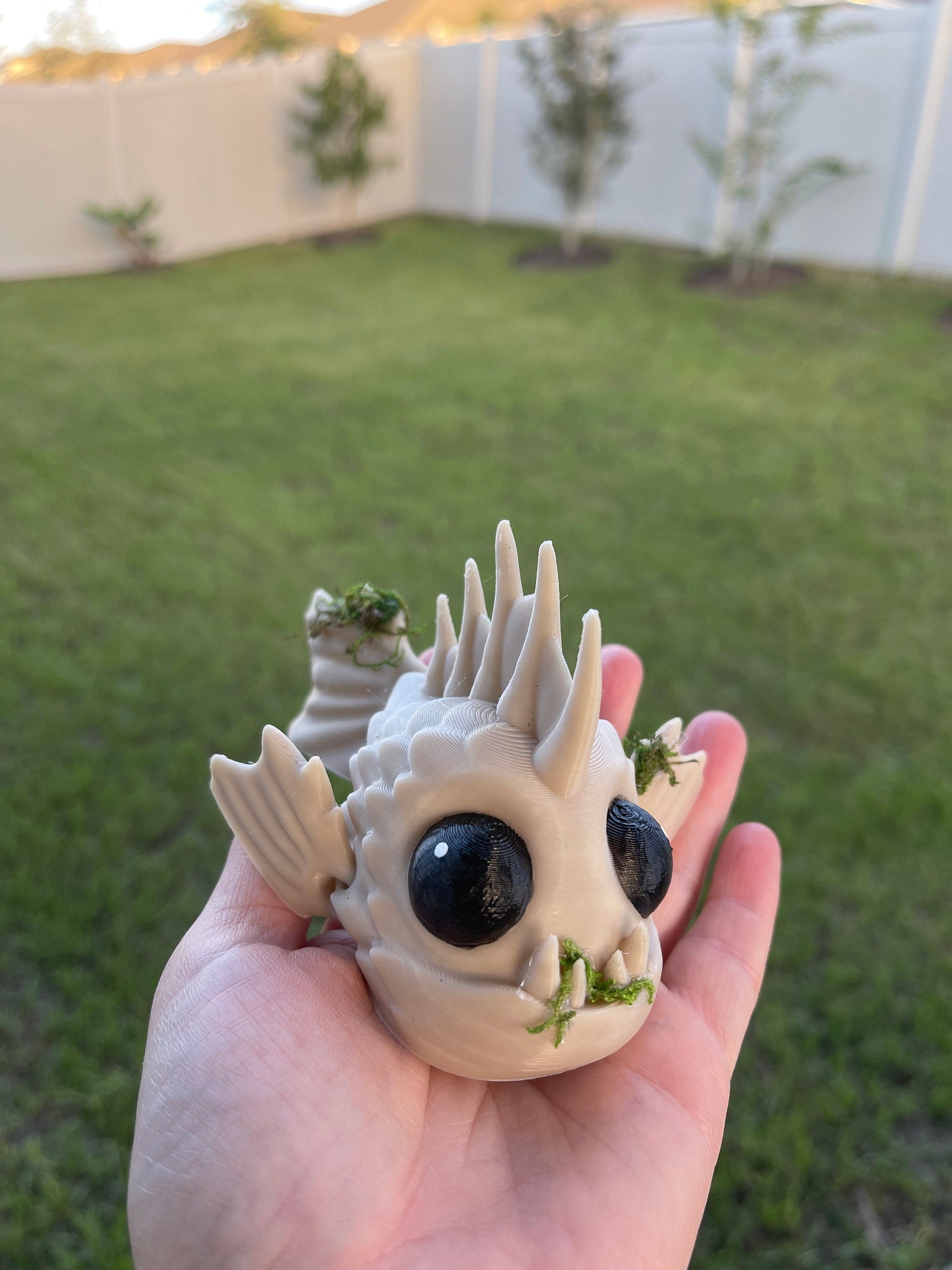 Moss Eater Scary Articulating 3D Print Bone Fish Halloween Decor-Create Fantasy Crafts