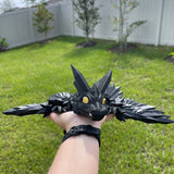 Extra Large Black Dragon 3D Printed Articulating Dragon-Create Fantasy Crafts