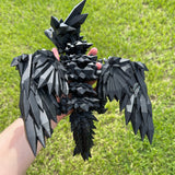 Extra Large Black Dragon 3D Printed Articulating Dragon-Create Fantasy Crafts