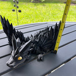 Extra Large Black Dragon 3D Printed Articulating Dragon-Create Fantasy Crafts