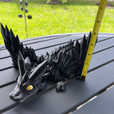 Extra Large Black Dragon 3D Printed Articulating Dragon-Create Fantasy Crafts