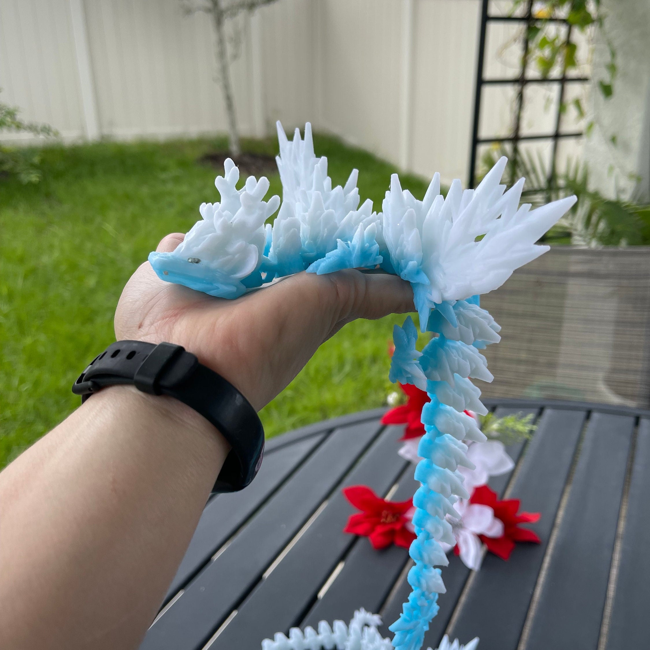 Winter Dragon Articulating 3D Print Ice Dragon Gift Toy Decor-Create Fantasy Crafts