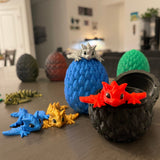 3D Print Small Dragon Egg with Tiny Articulating Dragon You Choose Color Dragon and Egg Customizable Great Gift-Create Fantasy Crafts