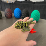 3D Print Small Dragon Egg with Tiny Articulating Dragon You Choose Color Dragon and Egg Customizable Great Gift-Create Fantasy Crafts