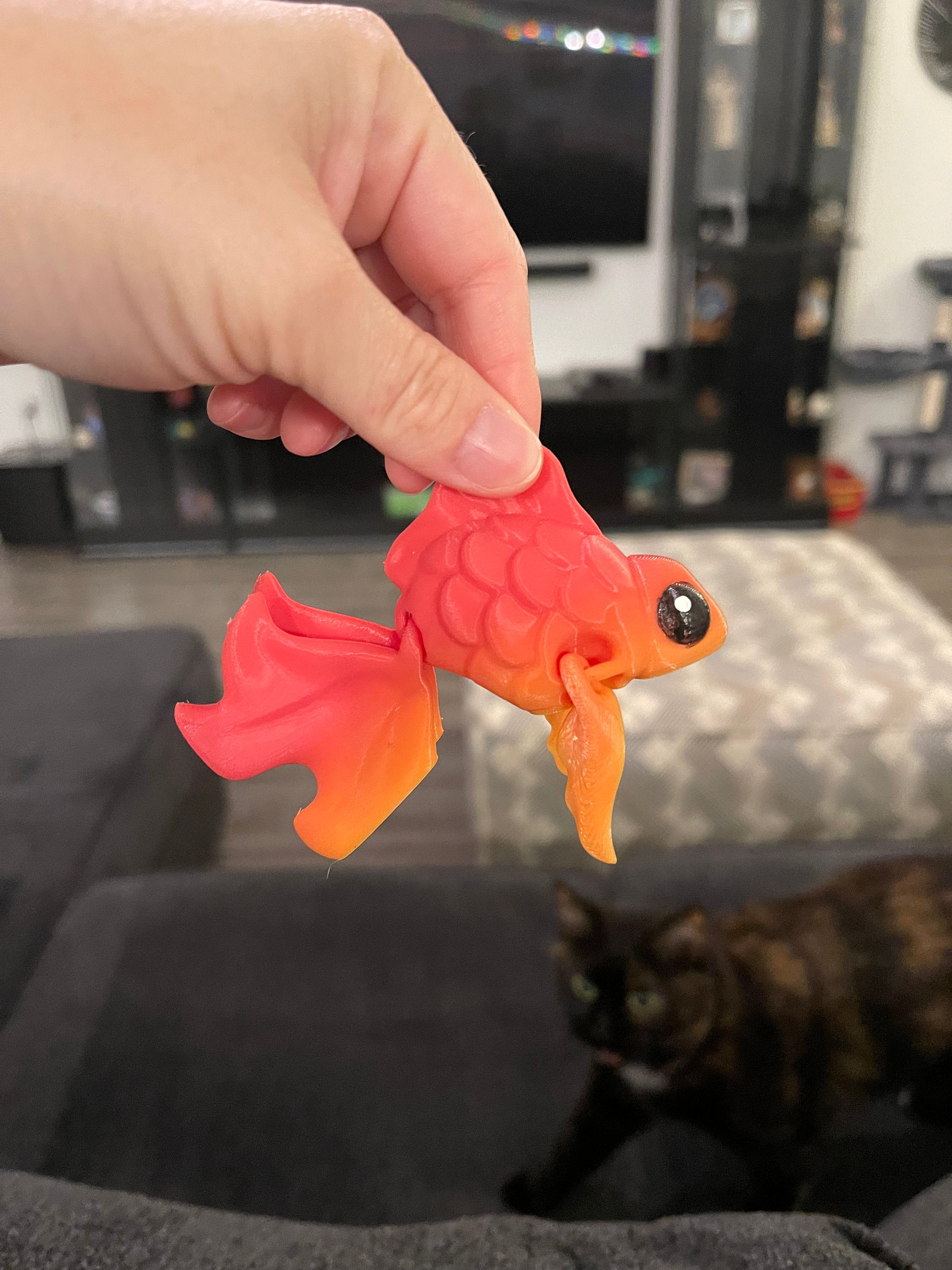 Cute Goldfish 3D Print Articulating Desk Decor-Create Fantasy Crafts