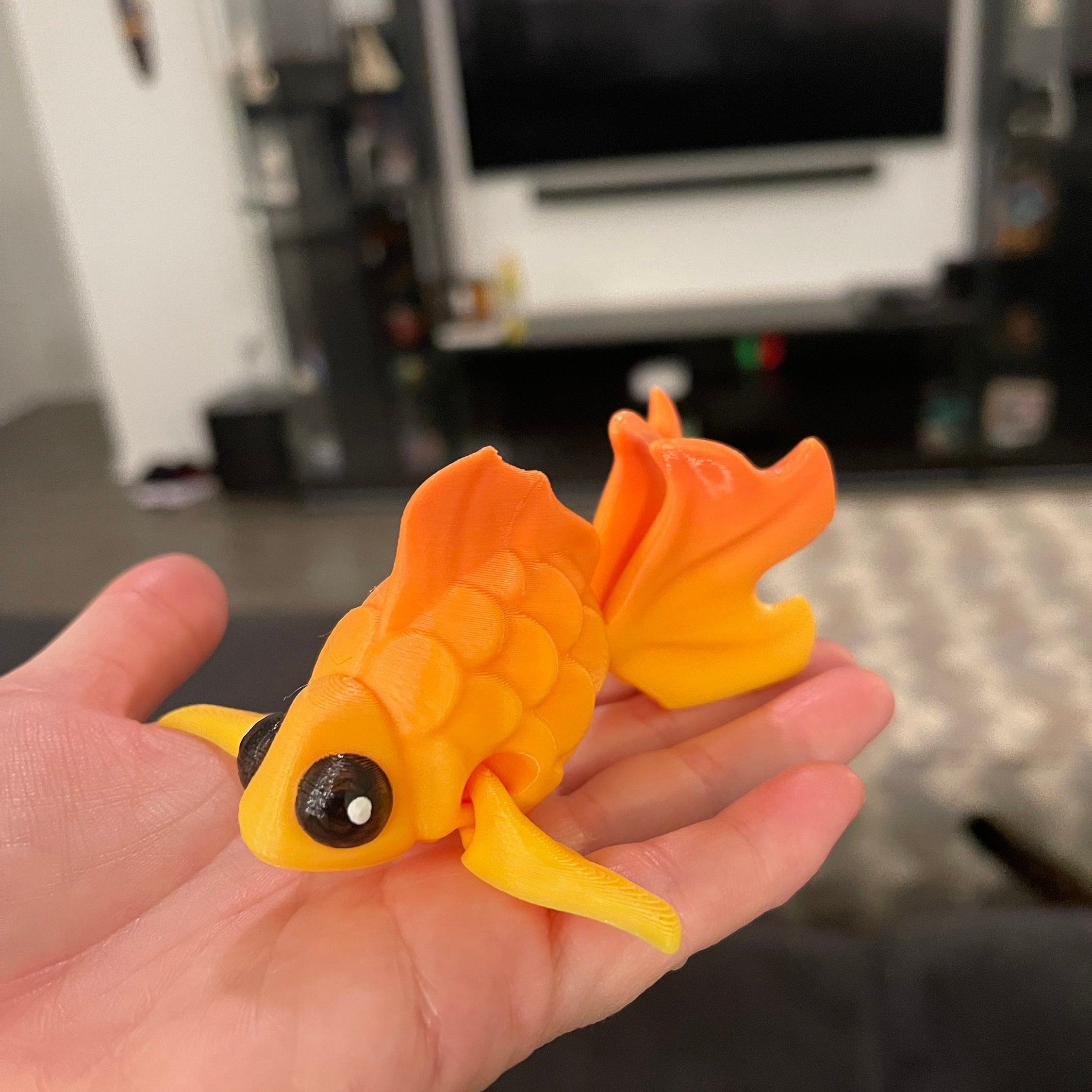 Cute Goldfish 3D Print Articulating Desk Decor-Create Fantasy Crafts