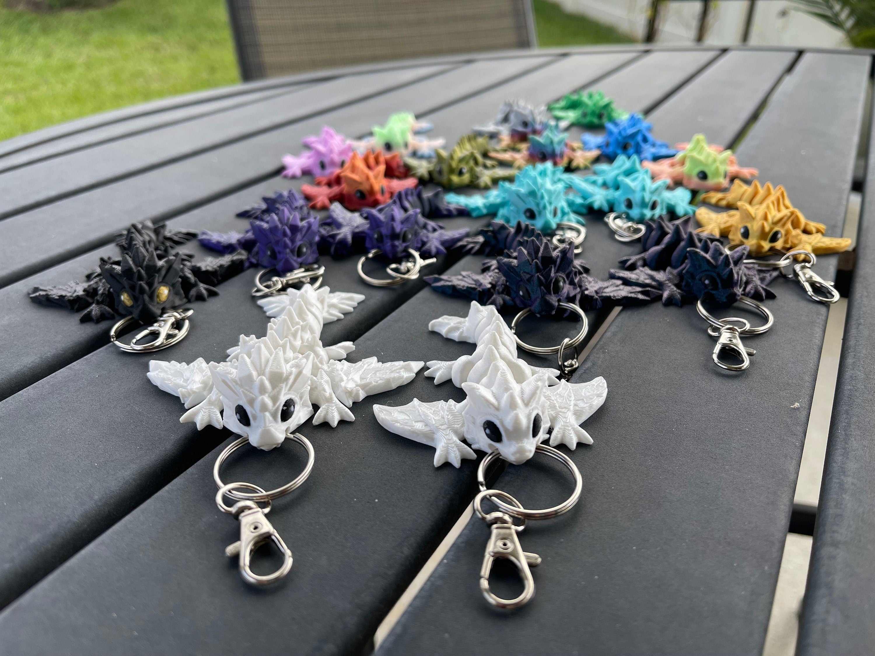 3D Print Dragon Keychain Customizable Pick your Color and Style Fidget Toy Gift Bag Decor-Create Fantasy Crafts