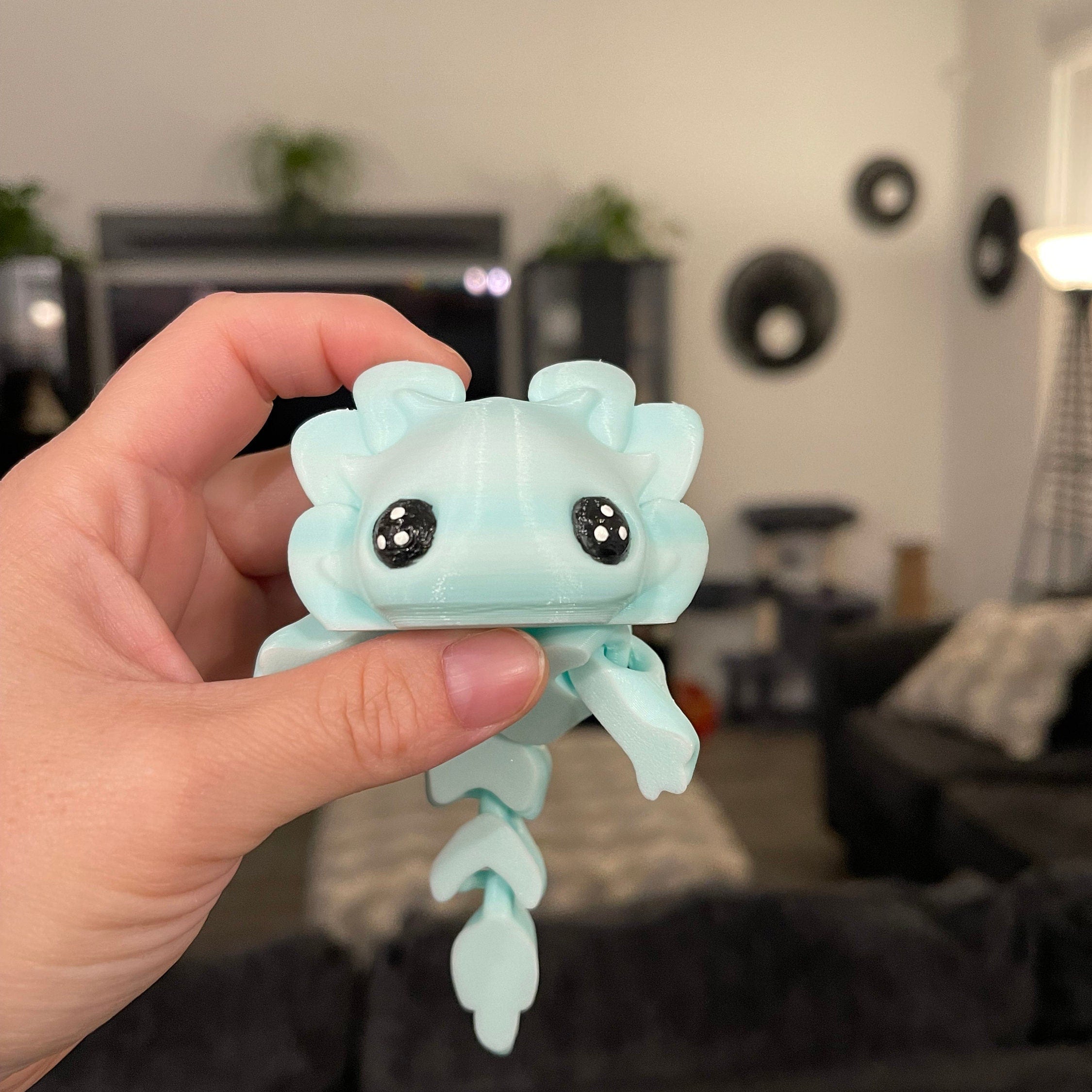 Cute Axolotl Tadpole 3D Print Articulating Desk Decor Regular or Keychain Version-Create Fantasy Crafts