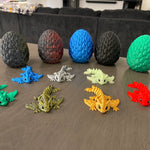 3D Print Small Dragon Egg with Tiny Articulating Dragon You Choose Color Dragon and Egg Customizable Great Gift-Create Fantasy Crafts