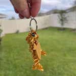 Gold Dragon Keychain - Articulating 3D Print-Create Fantasy Crafts