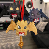 Hanging 3D Printed Articulating Dragon Ornament Choose your Color Holiday Gift Christmas-Create Fantasy Crafts