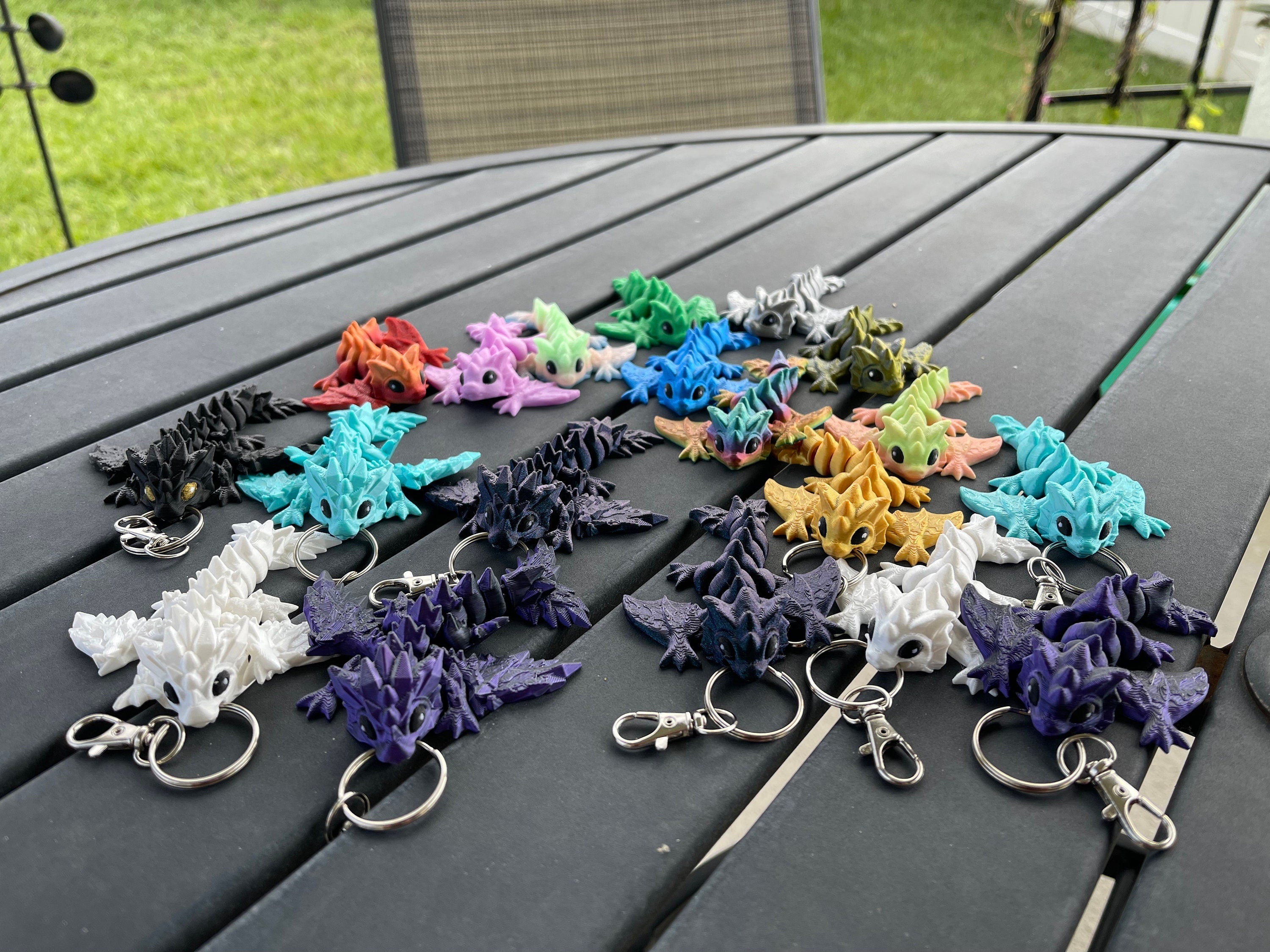 3D Print Dragon Keychain Customizable Pick your Color and Style Fidget Toy Gift Bag Decor-Create Fantasy Crafts